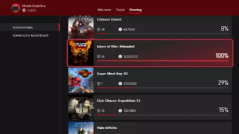 Xbox Achievements Get Major Update: Hide Games, New Pop-ups, 100% Recognition