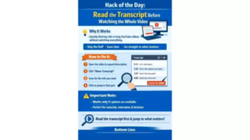 YouTube Transcript Hack: Skip Long Videos & Find Info Instantly