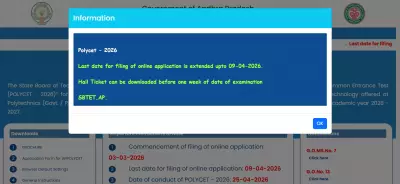 AP POLYCET 2026 Registration Deadline Extended to April 9, Exam on April 25