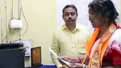 BJP Candidate's Saree Slogan: 'Embodiment of Strength' at Nomination Filing