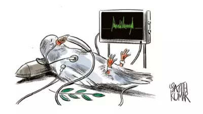 Deccan Herald Cartoon Satirizes Deteriorating Global Peace and Security