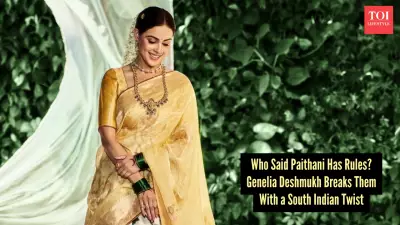 Genelia D'Souza Reinvents Paithani with South Indian Drape and Modern Elegance
