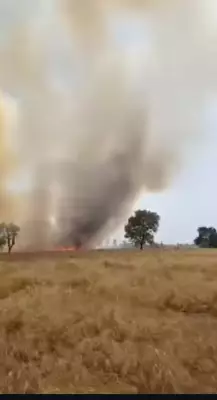 Massive Fire in Rattoke Village Burns 16 Acres of Wheat to Ashes