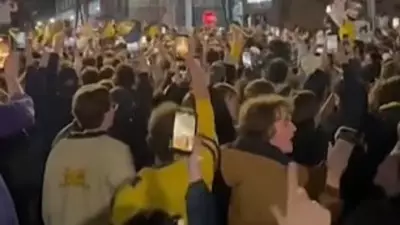 Michigan's March Madness Victory Sparks Wild Celebrations and Fires in Ann Arbor
