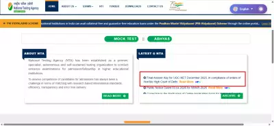 NTA Releases Revised UGC NET December 2025 Final Answer Keys After Court Order