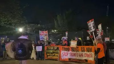 Protesters Demand Trump's Removal Outside White House After Ceasefire Announcement