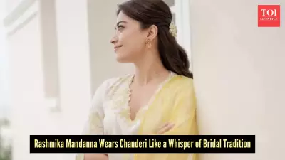 Rashmika Mandanna's Chanderi Kurta Set Blends Heritage with Quiet Luxury