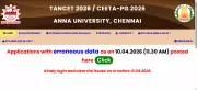 Anna University Extends TANCET and CEETA-PG 2026 Registration Deadline to April 15