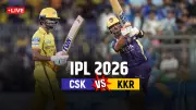 CSK vs KKR IPL 2026 Live Score: Chennai Super Kings vs Kolkata Knight Riders