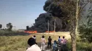 Massive Fire Erupts in Varanasi's Aneyi Area, PVC Pipes Ignite Panic