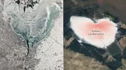 NASA Spots Giant Pink Heart-Shaped Structure in Argentina from Space