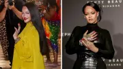 Rihanna Stuns in Olive Green Outfit with Indian Jewellery in Mumbai