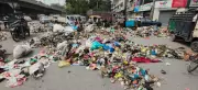 Sanitation Workers Dump Garbage on Pratap Chowk Road in Ludhiana Protest