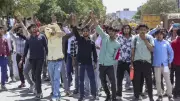 Shiv Nadar University Workers Protest in Greater Noida, Demand Wage Hike