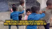 Simple Moment of Joy: Specially-Abled Girl's Smile While Watching Friends Play Goes Viral