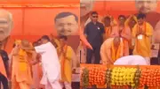Suvendu Adhikari Touches Yogi Adityanath's Feet at Bengal Rally, Video Goes Viral