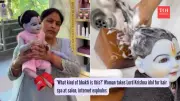 Viral Video of Woman Taking Lord Krishna Idol to Salon Sparks Bhakti Debate