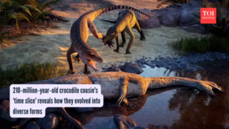 210-Million-Year-Old Crocodile Cousins Found Fossilized Side by Side