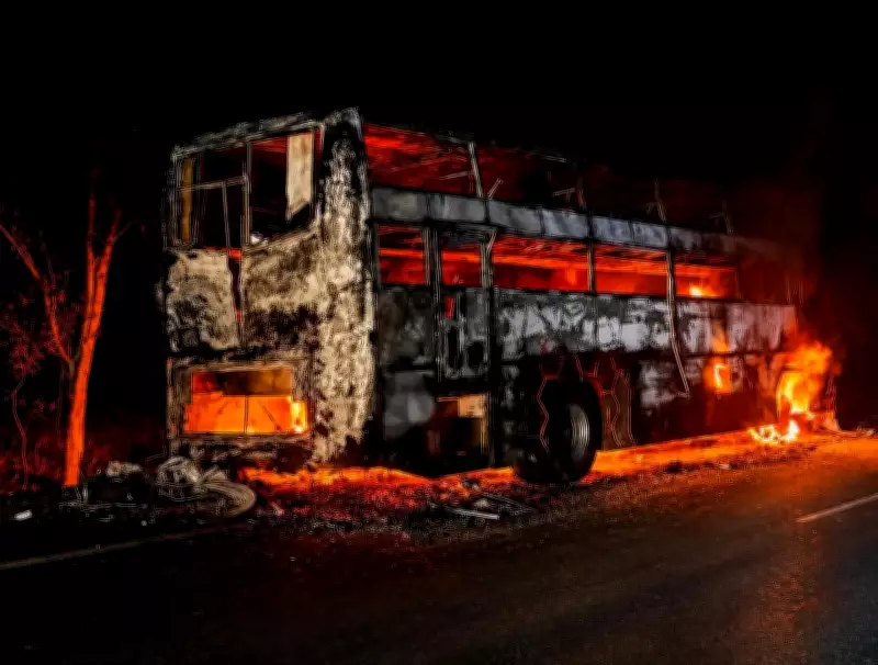 36 Passengers Escape as Bus Catches Fire in Nalgonda