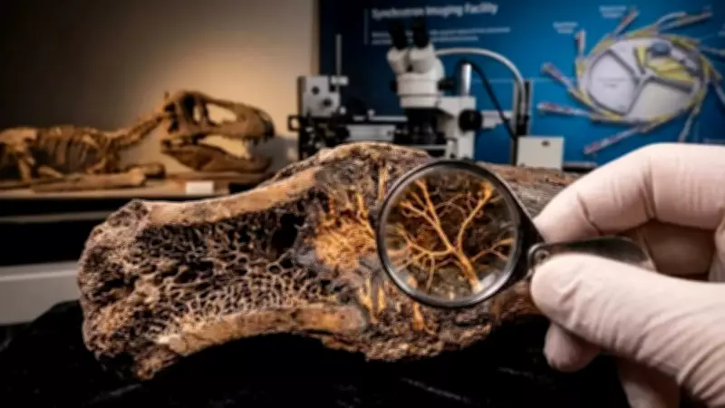 66-Million-Year-Old T. rex Injury Reveals Ancient Blood Vessels via X-ray
