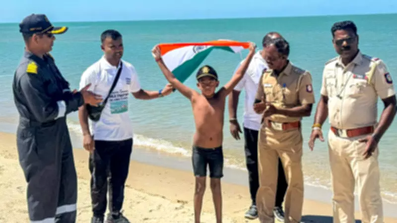 7-Year-Old Boy Breaks Record with 29 km Palk Strait Swim in 9 Hours