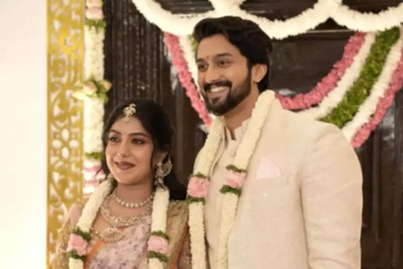 Actor Niranjan Sudhindra Gets Engaged to Dr Sanjana Raj in Mysuru