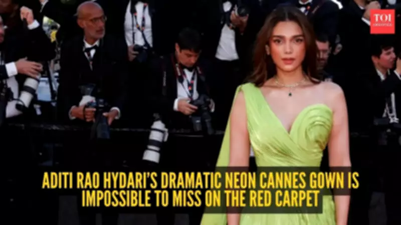 Aditi Rao Hydari Stuns in Metallic Green Gown at Cannes 2025