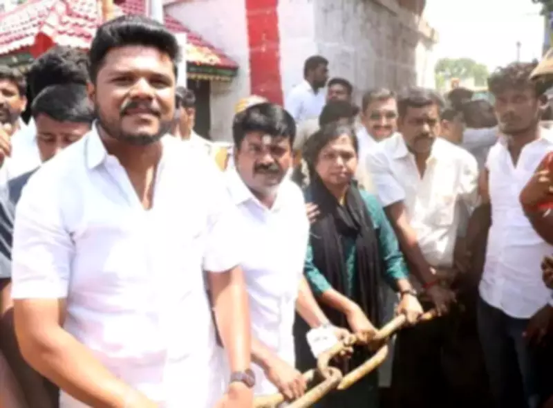 AIADMK's Vijaya Baskar and TVK Minister Farvaz Pull Chariot Together Amid Switch Rumors