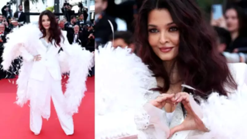Aishwarya Rai Bachchan Stuns in Feathered Suit at Cannes Closing Ceremony