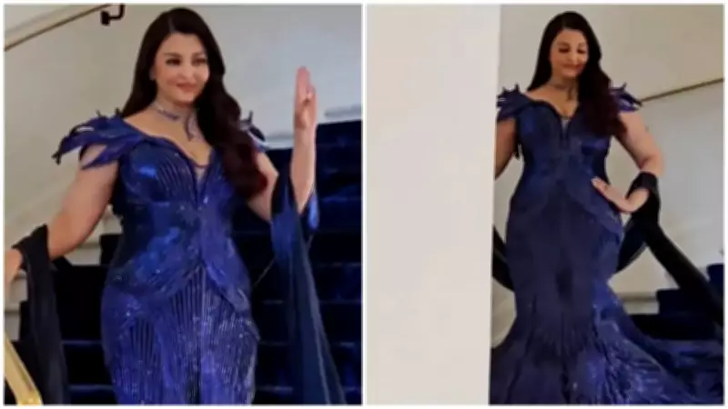 Aishwarya Rai Bachchan Stuns in Sapphire Gown at Cannes 2025 with Aaradhya