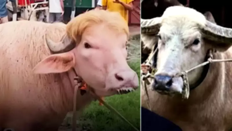 Albino Buffaloes Named After Trump and Netanyahu Draw Crowds in Bangladesh