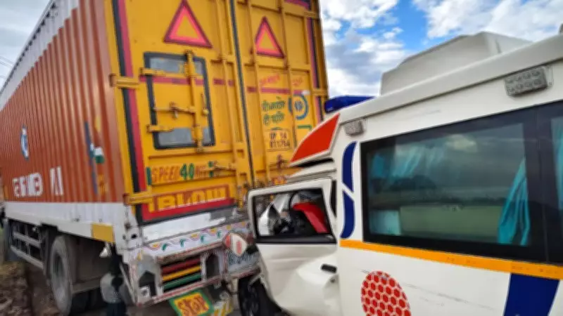 Ambulance Carrying Dead Body Crashes into Truck in Kaushambi, 4 Injured