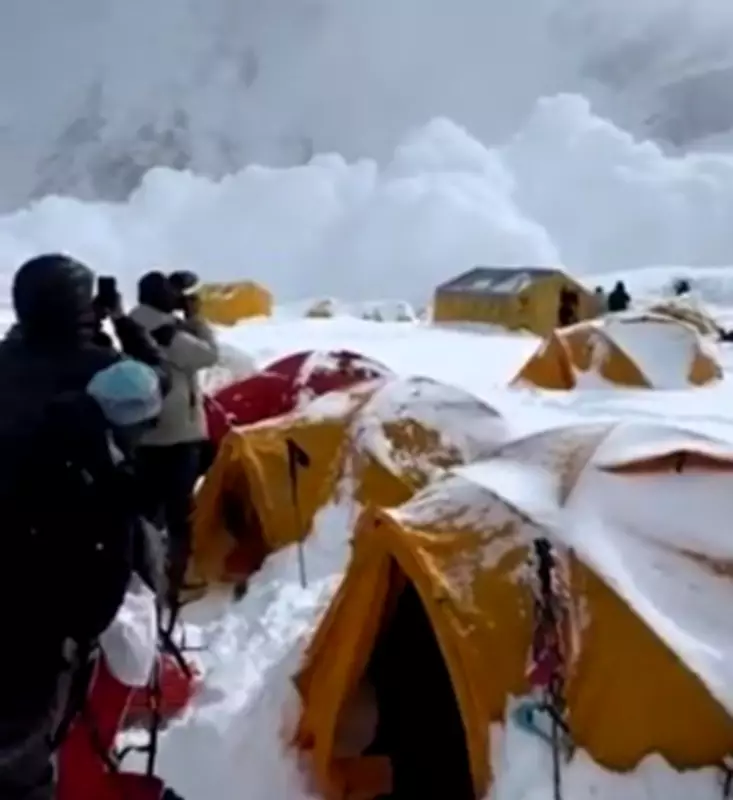 Avalanche Strikes Mount Everest Base Camp in Tibet, Caught on Camera