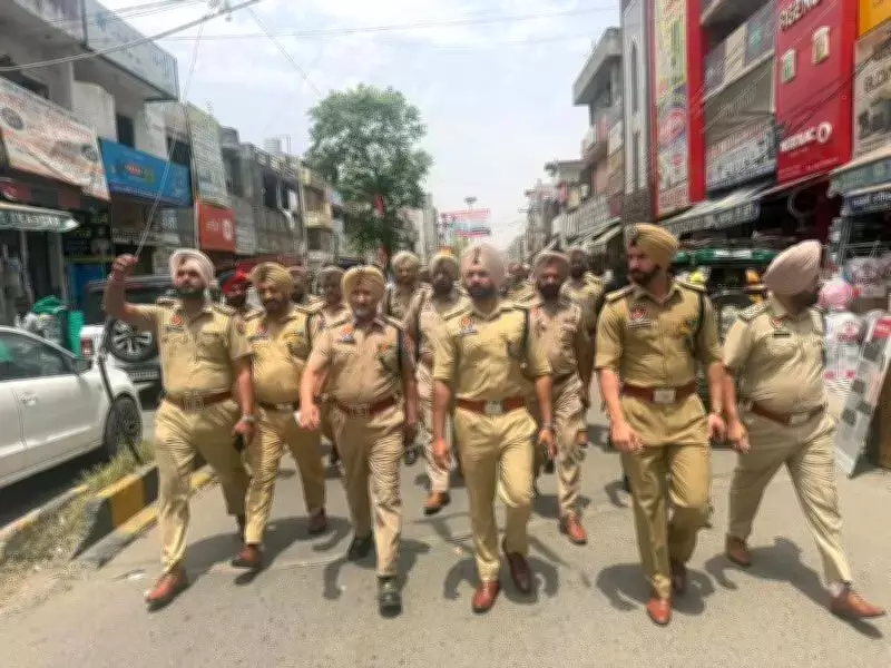 Batala Police Conducts Flag March Ahead of Civic Body Elections