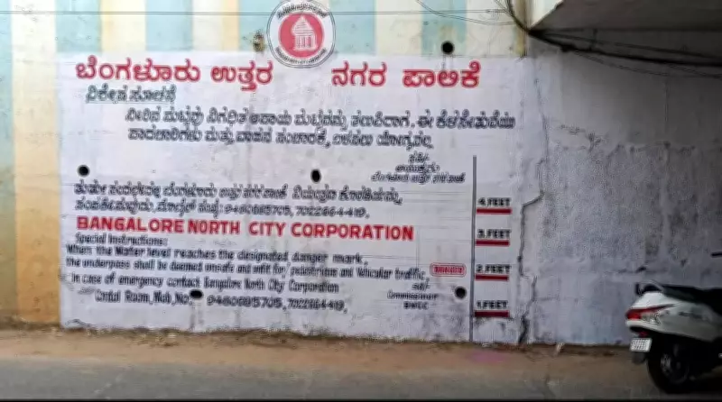Bengaluru Civic Body Paints Water-Level Markings at Underpasses for Monsoon Safety
