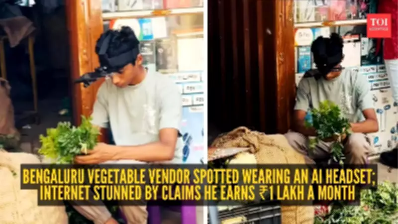 Bengaluru Vegetable Vendor Wears AI Headset While Working, Video Goes Viral