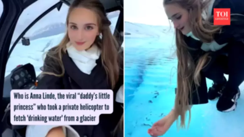 Billionaire’s daughter hires helicopter to drink glacier water, internet rages