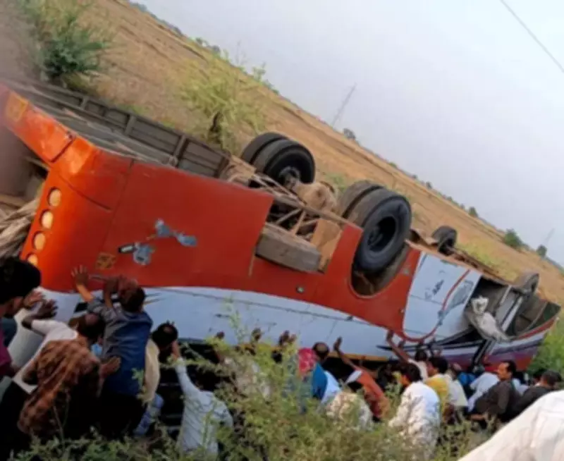 Bus Overturns into Ditch in Kanpur, Woman Killed and Over 20 Injured