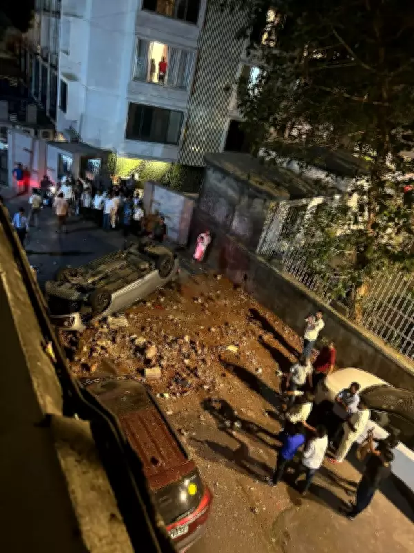 Car Plunges 15-20 Feet After Crashing Through Mumbai Building Wall