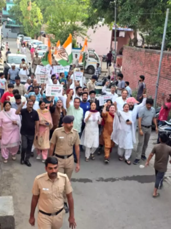 Chandigarh Congress Protests Fuel Price Hike, Demands Rollback