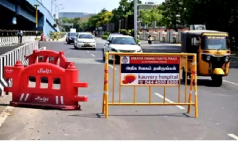 Chennai Barricades Installed for Night Policing Cause Morning Traffic Chaos
