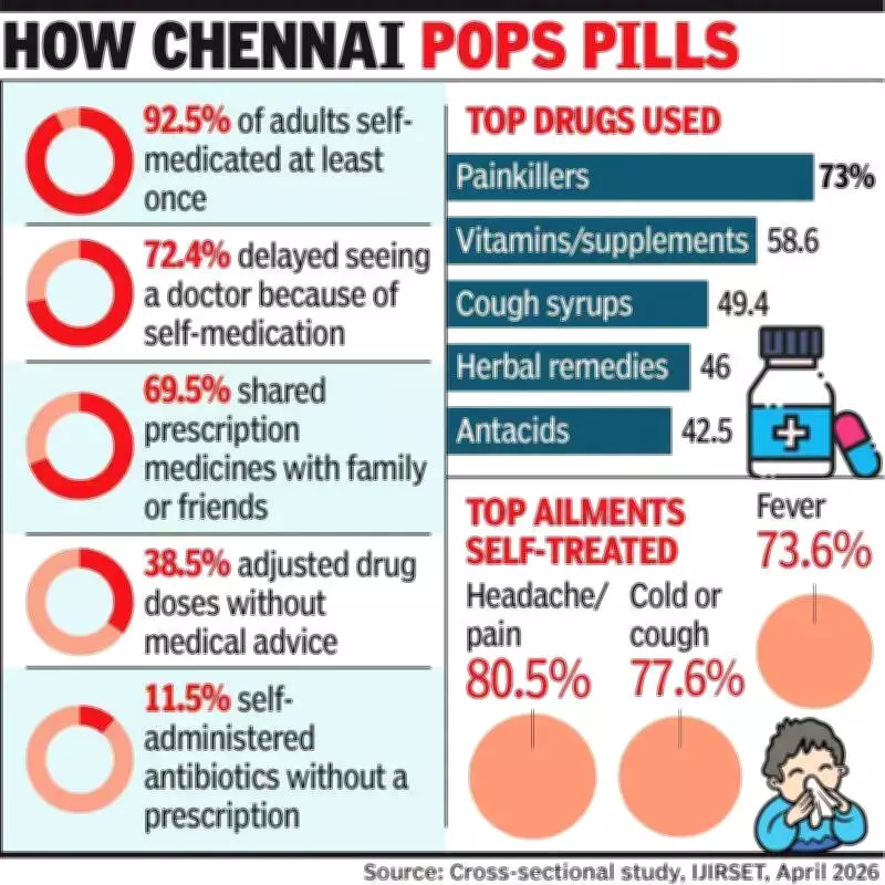 Chennai Study: 92.5% Adults Self-Medicate, Double National Average