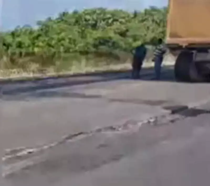 Crack Appears on NH at Mattalayi in Kasaragod, Repair Begins