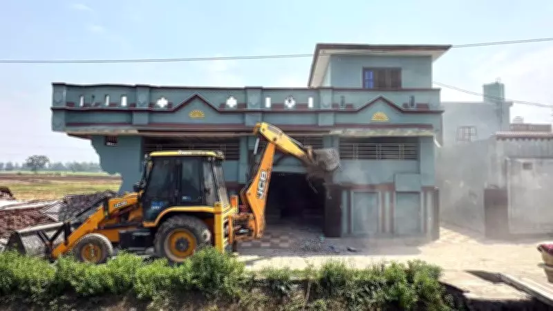 Drug Smugglers' Houses Demolished in Gurdaspur Village