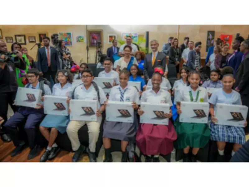 EAM Jaishankar meets Trinidad and Tobago PM, hands over made-in-India laptops