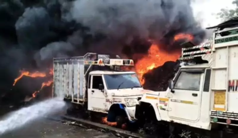 Fire Breaks Out at Factory Scrap Yard in Bahadurgarh, Haryana