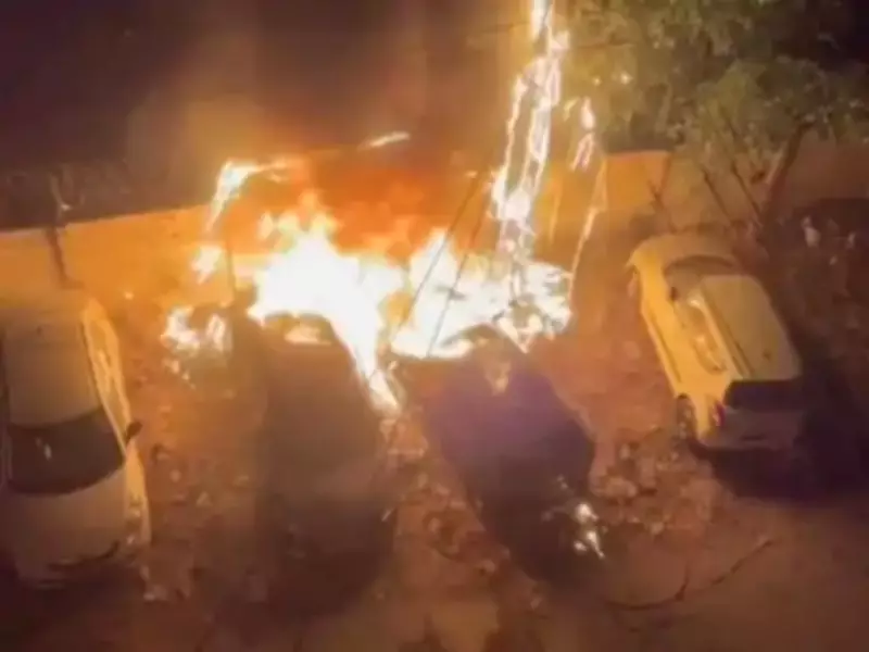 Fire Damages Multiple Vehicles in Gurugram's DLF Phase 3