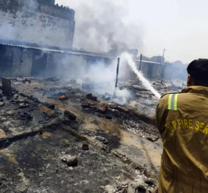 Fire Destroys 25 Shanties Near Dankaur Railway Station in Noida