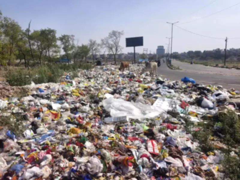 Garbage dumped on Peermuchalla road for three days, residents allege inaction