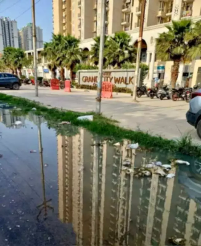 Ghaziabad Residents Complain of Stagnant Sewage Water Near Luxury Condos